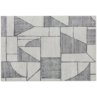 Tappeto Moderno Antiscivolo 230x160x0,7 cm Linee Geometriche in Poliestere Grigio