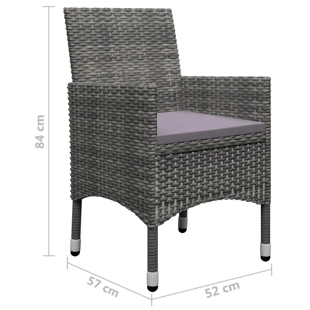 Set Mobili da Pranzo per Giardino 5 pz Grigio cod mxl 69139