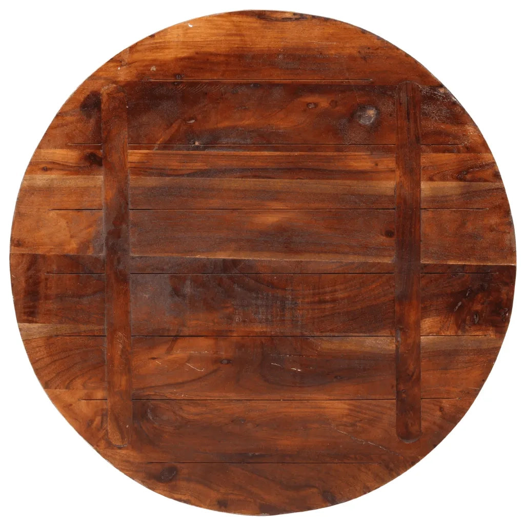 vidaXL Piano per Tavolo Ø 90x3,8 cm Rotondo Legno Massello di Recupero
