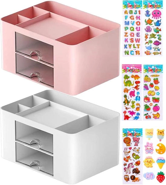 Organizzatore per ufficio di alta qualità - Organizzatore per ufficio con caricatori - Cassetto per penne - Cassetti - Risparmio di spazio - Dimensioni 19,5 x 14 x 10 cm - Sostegno per ufficio