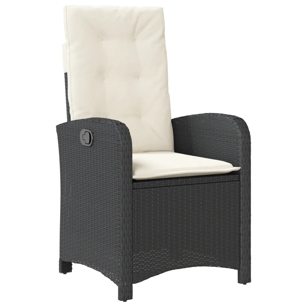 Set da Pranzo da Giardino 9 pz con Cuscini Nero in Polyrattan 3212249