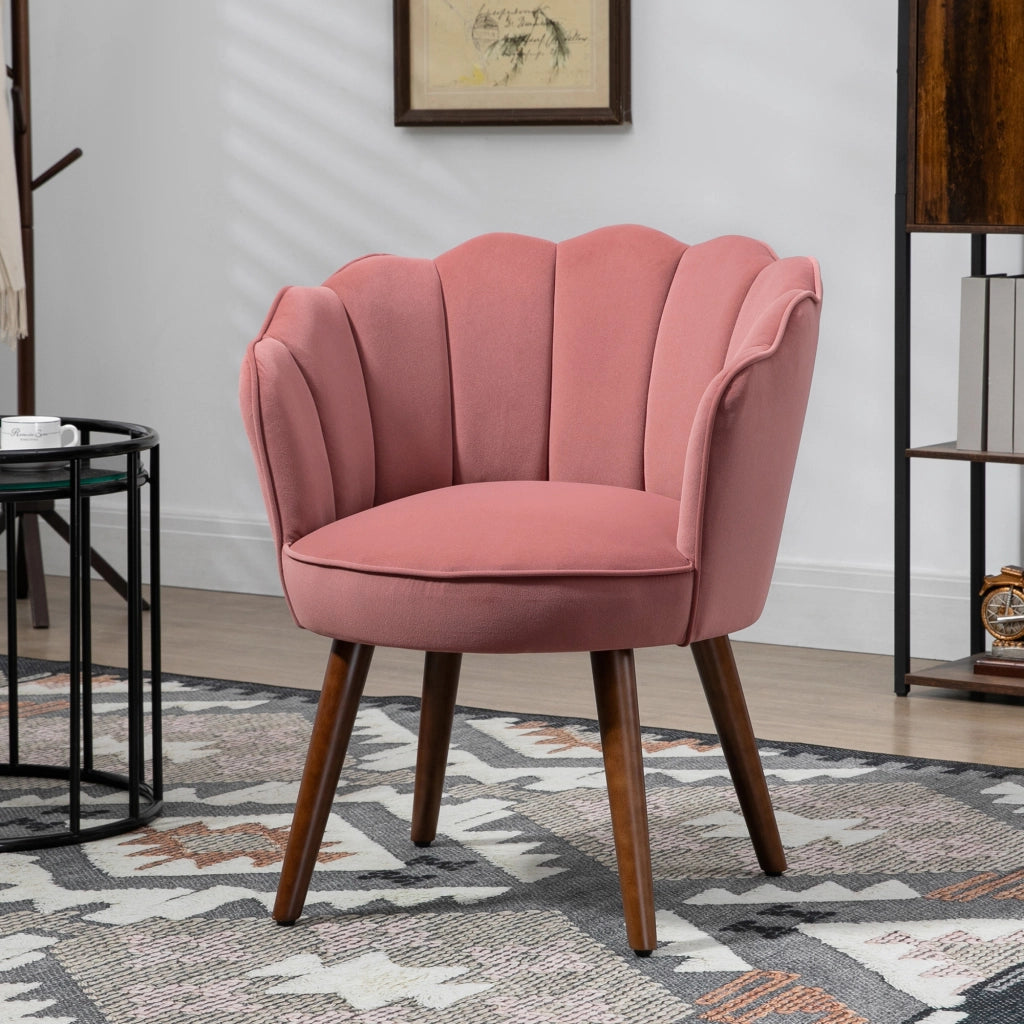 Poltrona con cuscino ¨C zephmum ¨C velluto rosa 66x66x78.5 cm