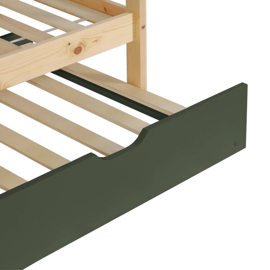 Letto a castello per bambini cabina 190cm pino naturale con cassetto,