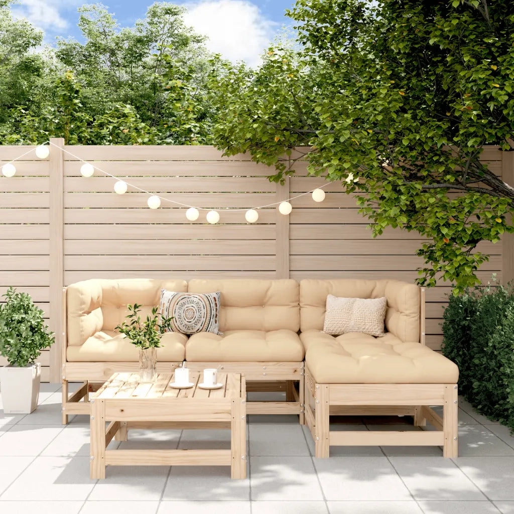 Set Salotto da Giardino 5 pz in Legno Massello di Pino 3186172