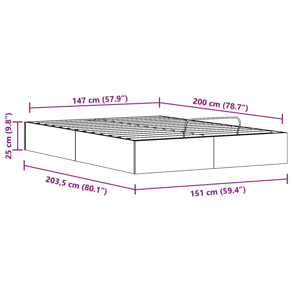Telaio del Letto Ottomano con Ripostiglio Naturale 150 x 200 cm 3418789
