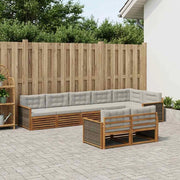 Set di divani da esterno 8 pz Naturale e Grigio Chiaro 3383499