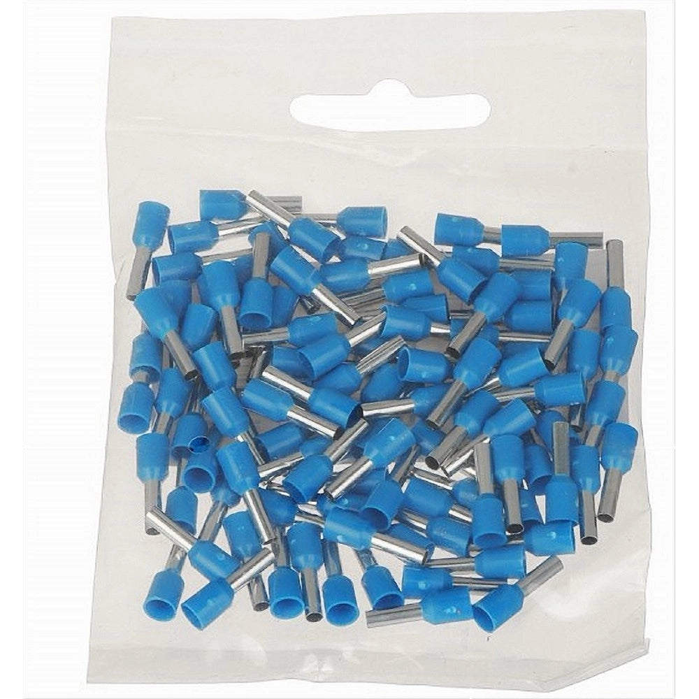 Trade Shop - Confezione 100 Pz Tubetto Capicorda Isolato Per Cavi 10mm² Terminale 12mm E10-12 - Blu