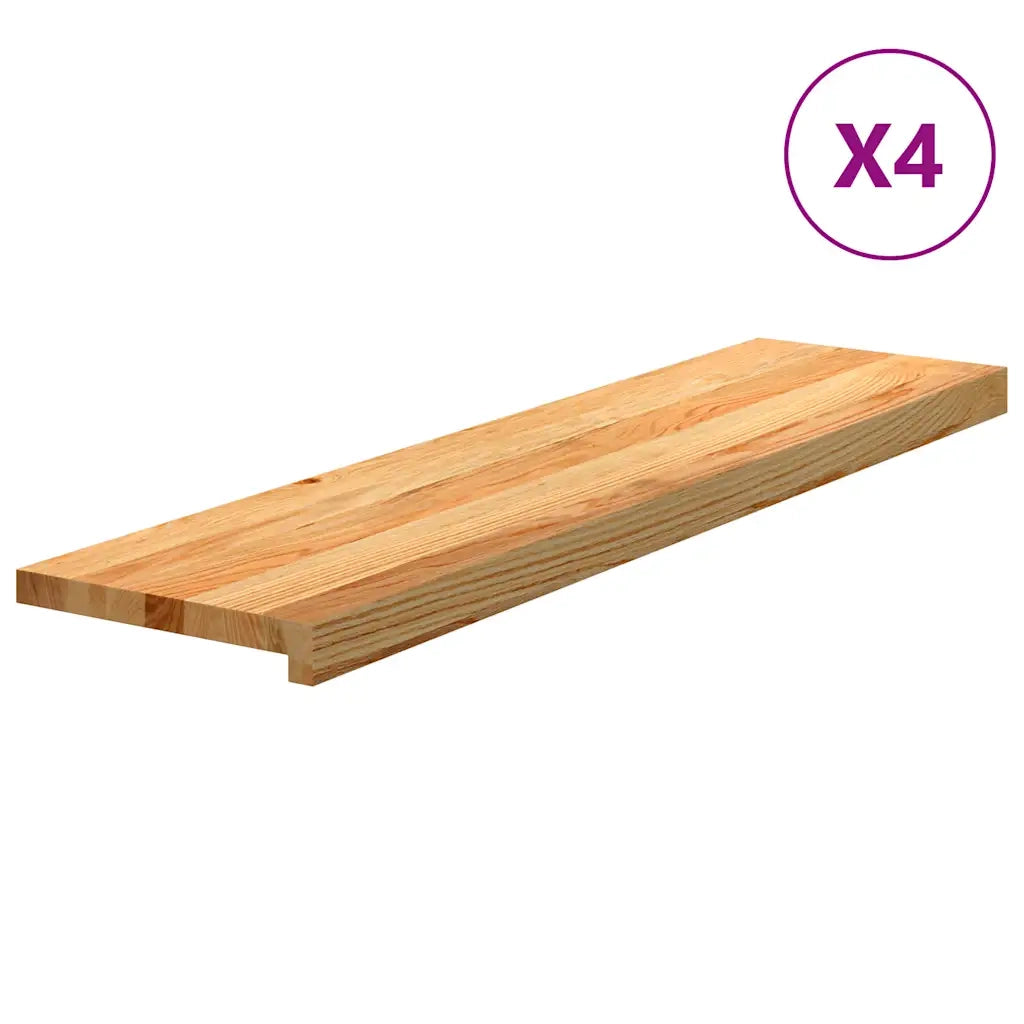 Gradini 4 pz Marrone Chiaro 100x25x2 cm Legno Massello Rovere 3282956