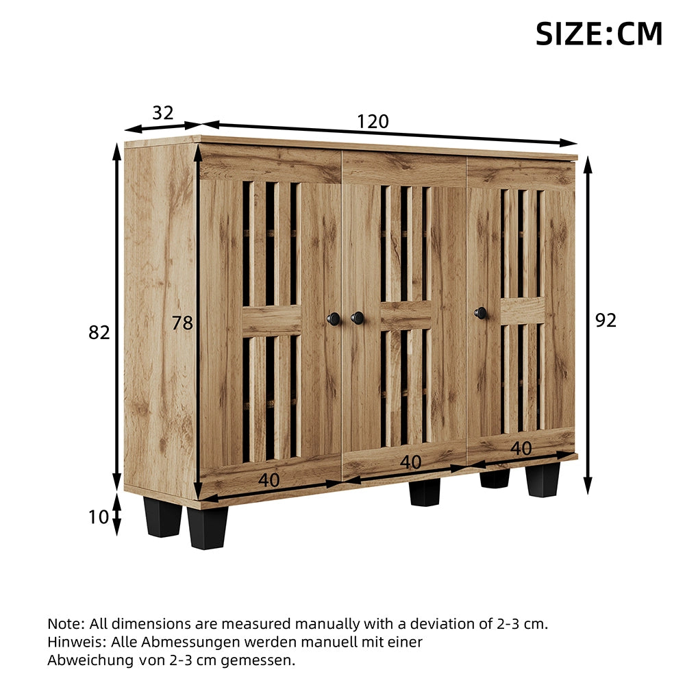 Mobile contenitore - Xylo - 120x32x92cm 3 porte/8 scomparti