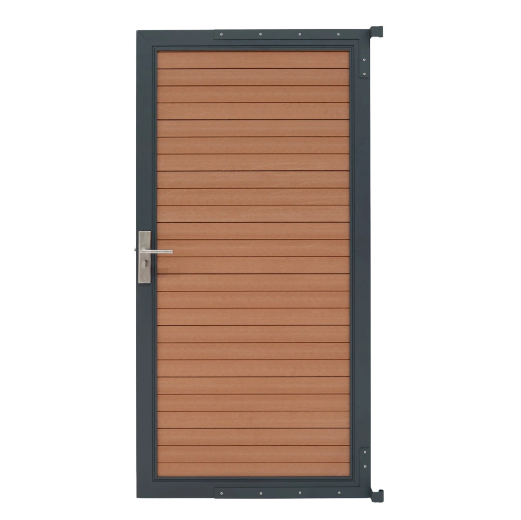 Porta da Giardino Ecolegno Marrone 90x180cm con Serratura e Maniglia