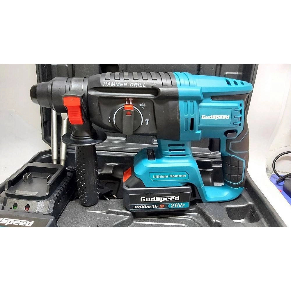 Trade Shop - Tassellatore A Batteria 2 Batterie Martello Demolitore Percussione Trapano Sds -