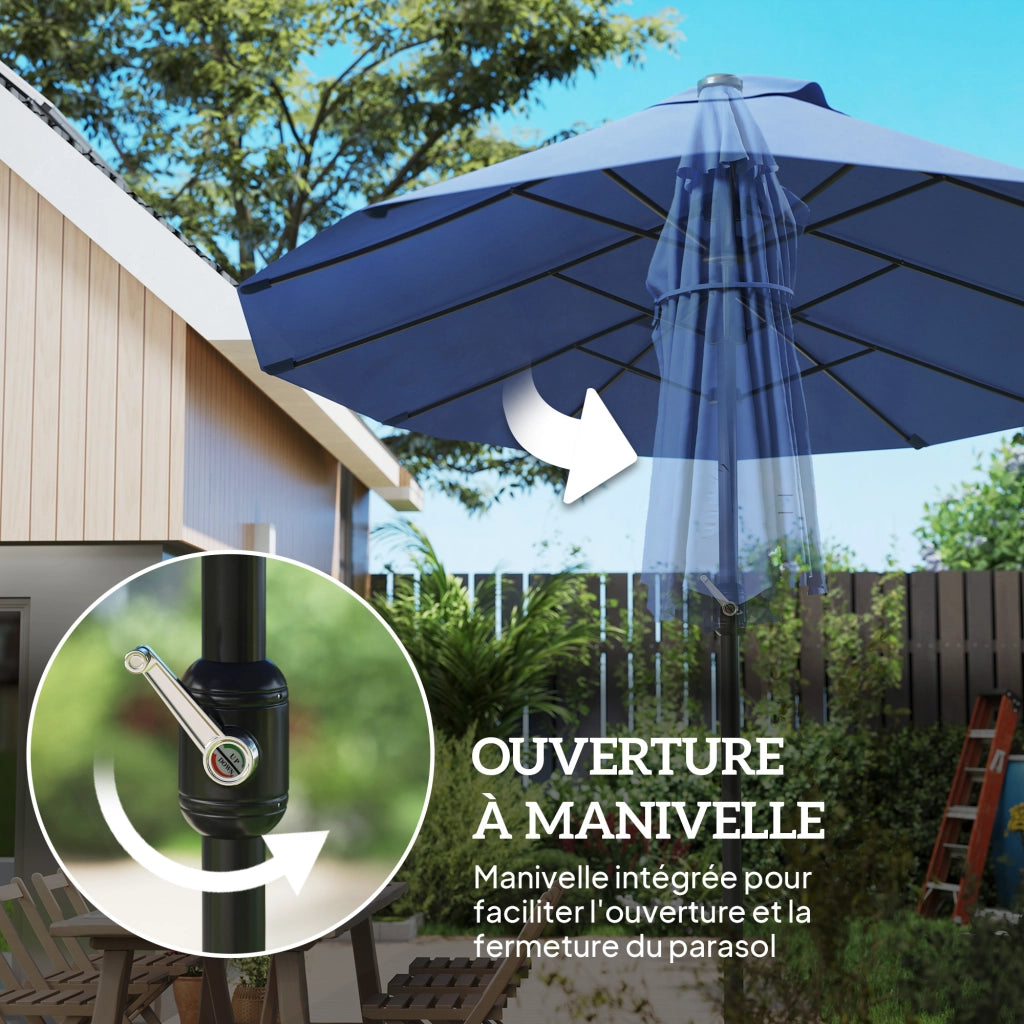 Parasole da giardino rettangolare ¨C zephmum ¨C blu 460x270x240 cm