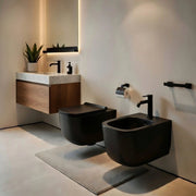 Sanitari sospesi WC e Bidet in Ceramica Copriwater soft-close Ceramiche Dolomite serie ALBA - Nero Opaco