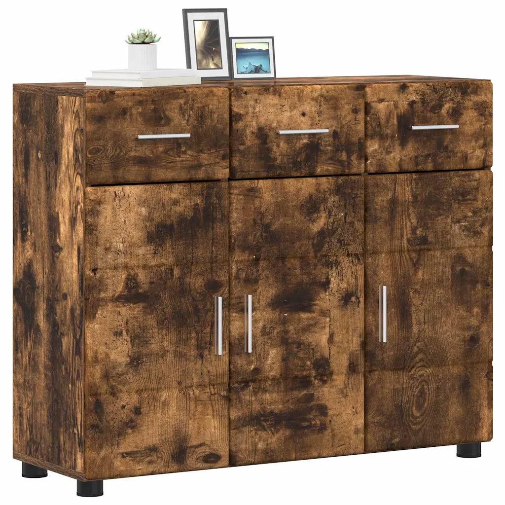 Credenza con lo scaffale FLORIN Rovere fumé 88,5 x 30,5 x 73 cm