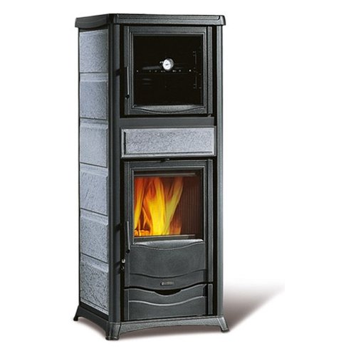 Stufa legna nordica 7112388 rossella plus forno evo pietra naturale