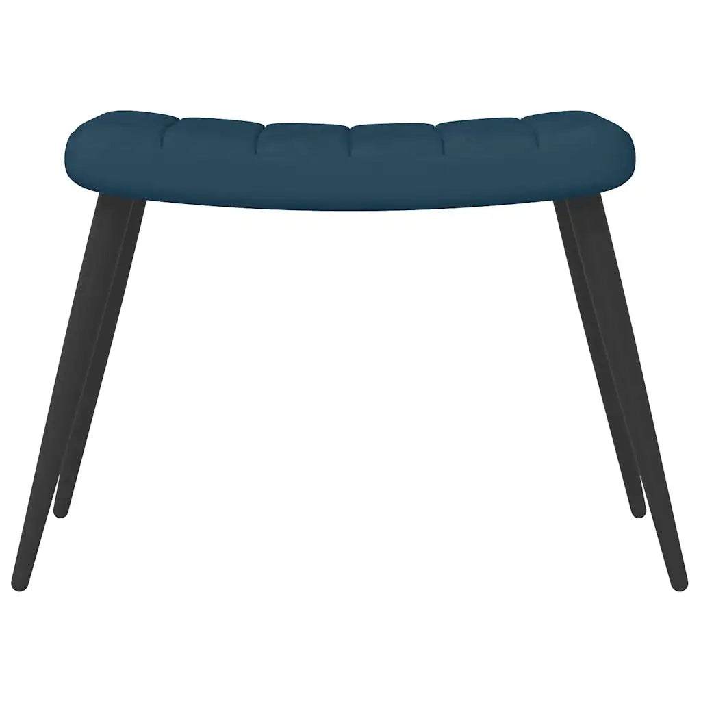 Poltrona Relax | Sedia Relax con Sgabello Blu in Velluto