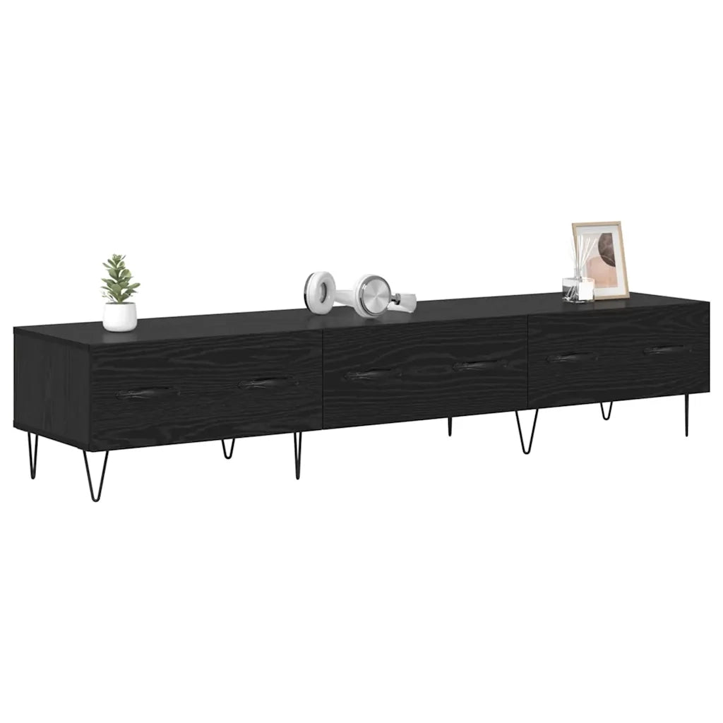 Mobile TV Rovere nero 150 x 36 x 30 cm Legno multistrato 882328