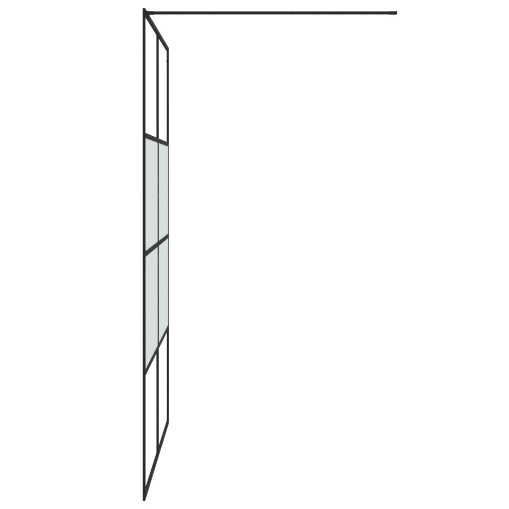 Parete Doccia Walk in Nera 140x195cm Vetro Semi Smerigliato ESG 152129