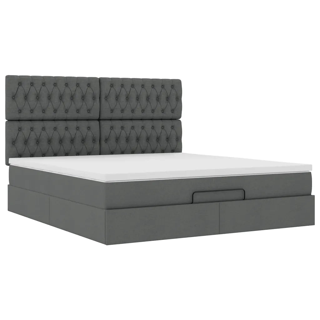 Struttura Letto Pouf con Materasso 160x200 cm in Tessuto 3314101