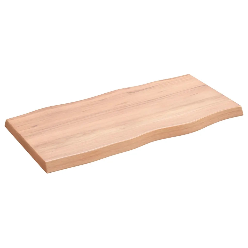Piano Tavolo Marrone Chiaro 80x40x(2-4) cm Rovere Non Trattato 363939
