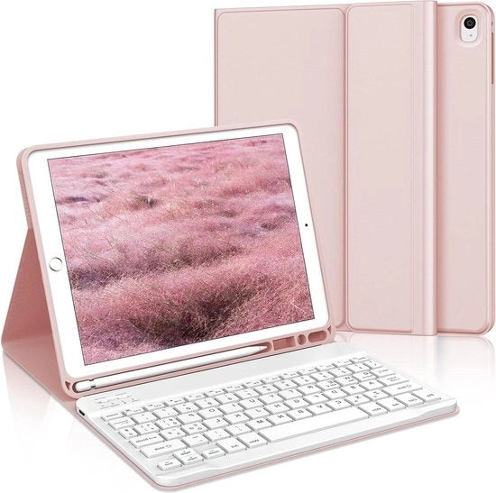 Case per tastiera per iPad 9ª generazione 10,2 pollici - Design rossa Sakura - Adatto per iPad 9ª/8ª/7ª generazione