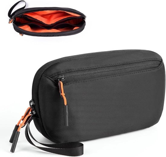Organizzatore di Cavi Tas - Pratico per Gadget elettronici e accessori di viaggio - Soluzione di organizzazione viaggiabile - Nero