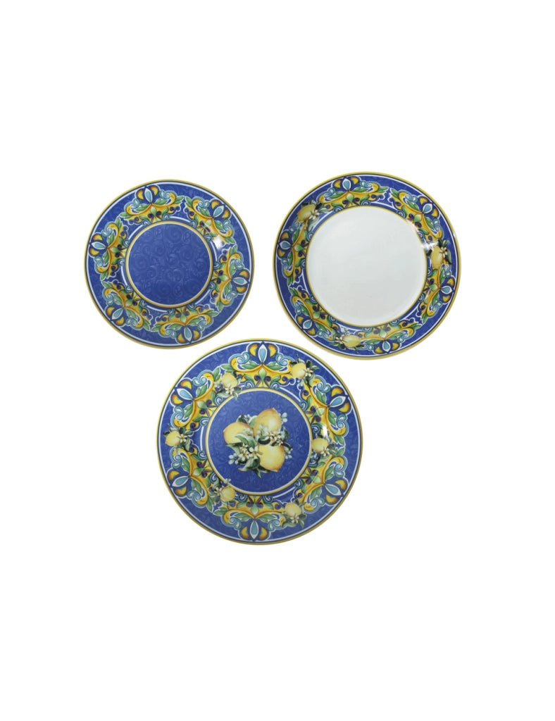 Servizio 18 piatti citrus blu porcellana