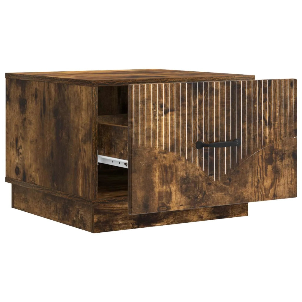 Tavolino da salotto | Tavolino da caff¨¨ | Tavolino da Soggiorno con cassetto Rovere Fumo 49 x 50 x 37 cm