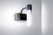 SISTER&BROTHER APPLIQUE PER SPECCHI FINITURA NICHEL SATINATO VETRO SATINATO 1 LUCE ATTACCO G9