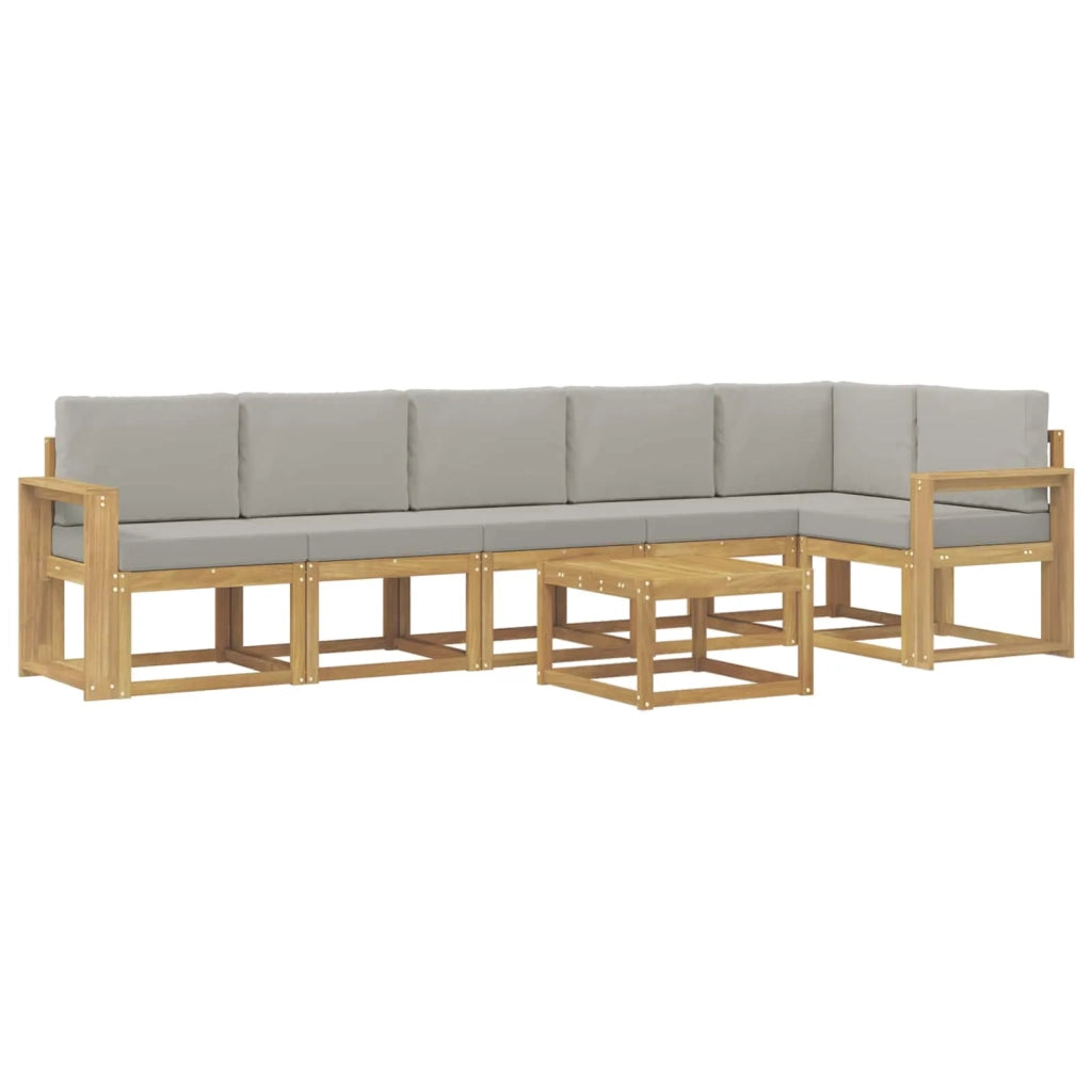 Set di divani da esterno 7 pcs Bianco e Grigio Chiaro 3387740