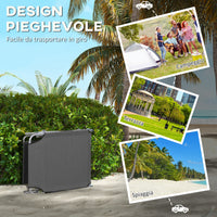 Set 2 Sdraio da Giardino 187x58x36 cm Pieghevoli con Tettuccio Regolabile in Tessuto Oxford e Metallo Grigio