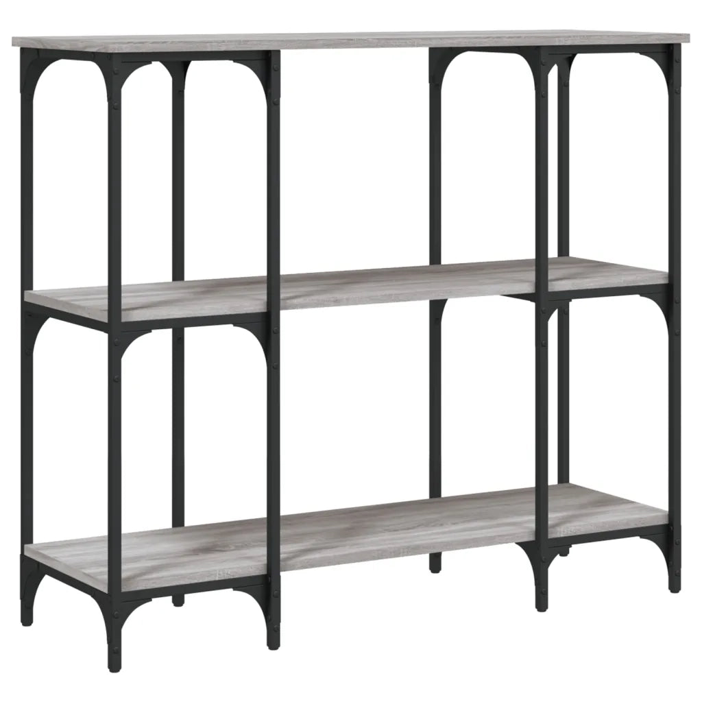 Tavolino Consolle-Tavolino da soggiorno-Tavolo Grigio Sonoma 102x35x90 cm Legno Multistrato