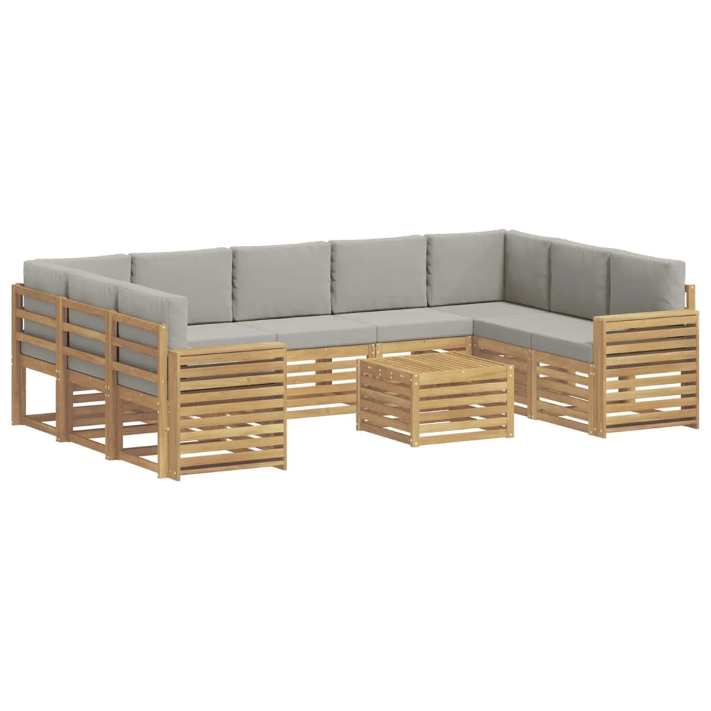 Set di divani da esterno 10 pcs Bianco e Grigio Chiaro 3392551