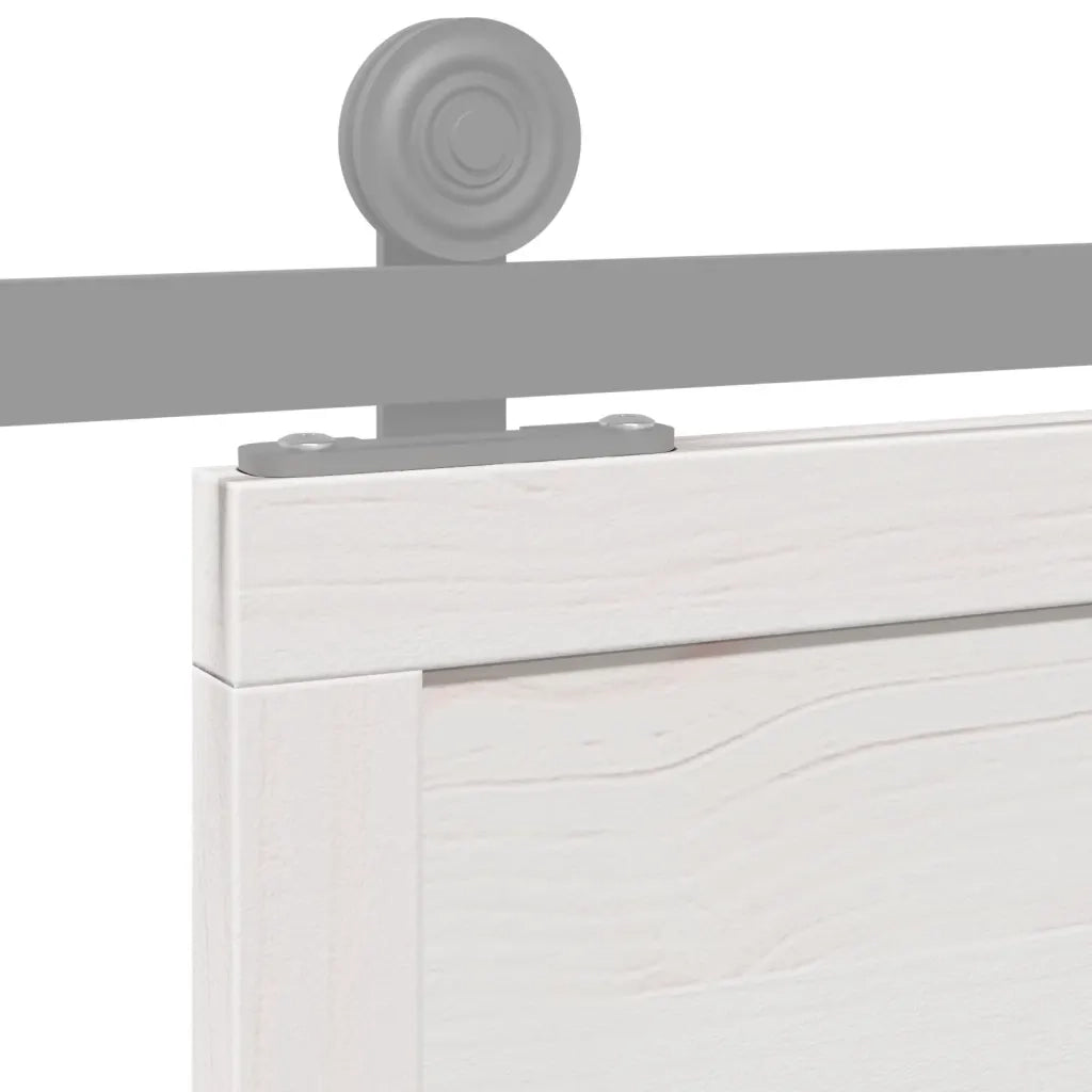 Porta del Granaio Bianca 80x208 cm in Legno Massello di Pino 850645