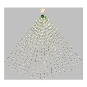 Decoro luminoso lotti 68988 tenda mantello verde + puntale stella per