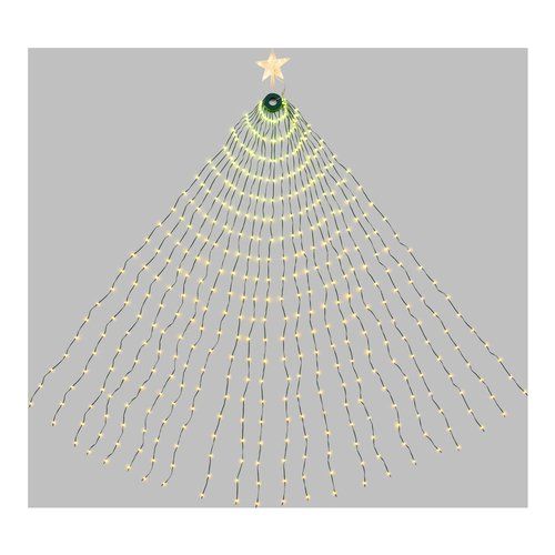 Decoro luminoso lotti 68988 tenda mantello verde + puntale stella per