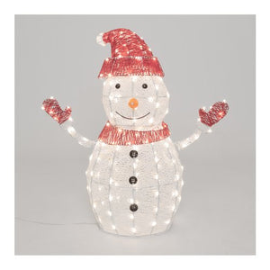 Decoro lotti 75863 pupazzo neve  led bicolor luce fissa