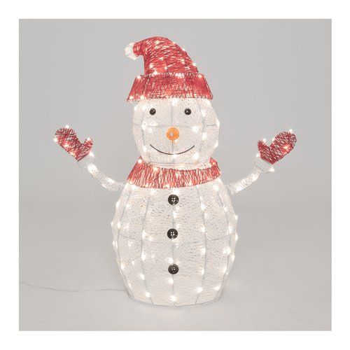 Decoro lotti 75863 pupazzo neve  led bicolor luce fissa