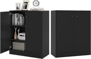 Credenza da Cucina con 2 Ante, Mobile Buffet Basso con Dispositivi Antiribaltamento, Armadio Dispensa per Soggiorno, Sala da Pranzo, Camera da Letto, Ingresso, 72 x 34 x 85,5 cm (Nero)