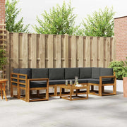 Set di divani da esterno con cuscino 8 pcs Naturale e Antracite