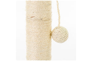 Tiragraffi per Gatti Grigio con Rivestimento Peluche con Palla e Palo Bianchi 30x30xh.30cm 8024299800594