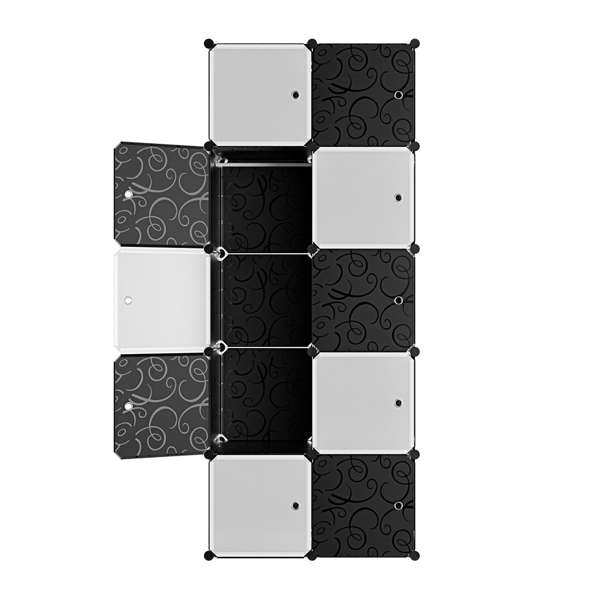 Armadio 10 Moduli in Plastica Colore Bianco e Nero EAN 8024299800754