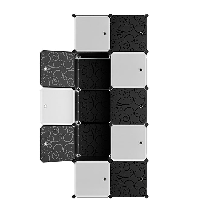 Armadio 10 Moduli in Plastica Colore Bianco e Nero EAN 8024299800754