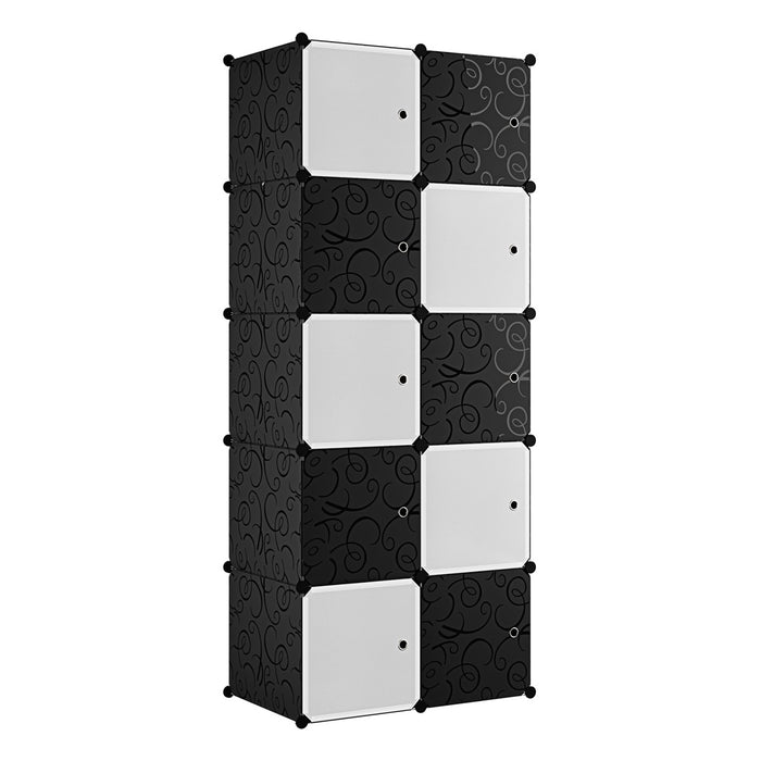 Armadio 10 Moduli in Plastica Colore Bianco e Nero EAN 8024299800754