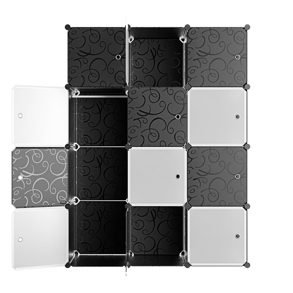 Armadio 12 Moduli in Plastica Colore Bianco e Nero EAN 8024299800778