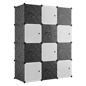 Armadio 12 Moduli in Plastica Colore Bianco e Nero EAN 8024299800778