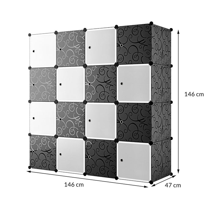 Armadio 16 Moduli in Plastica Colore Bianco e Nero EAN 8024299800792