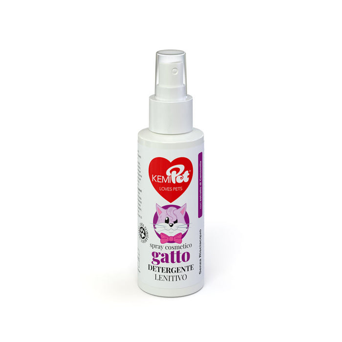Spray Detergente Lenitivo Senza Risciacquo 100ml Kemipet Gatto