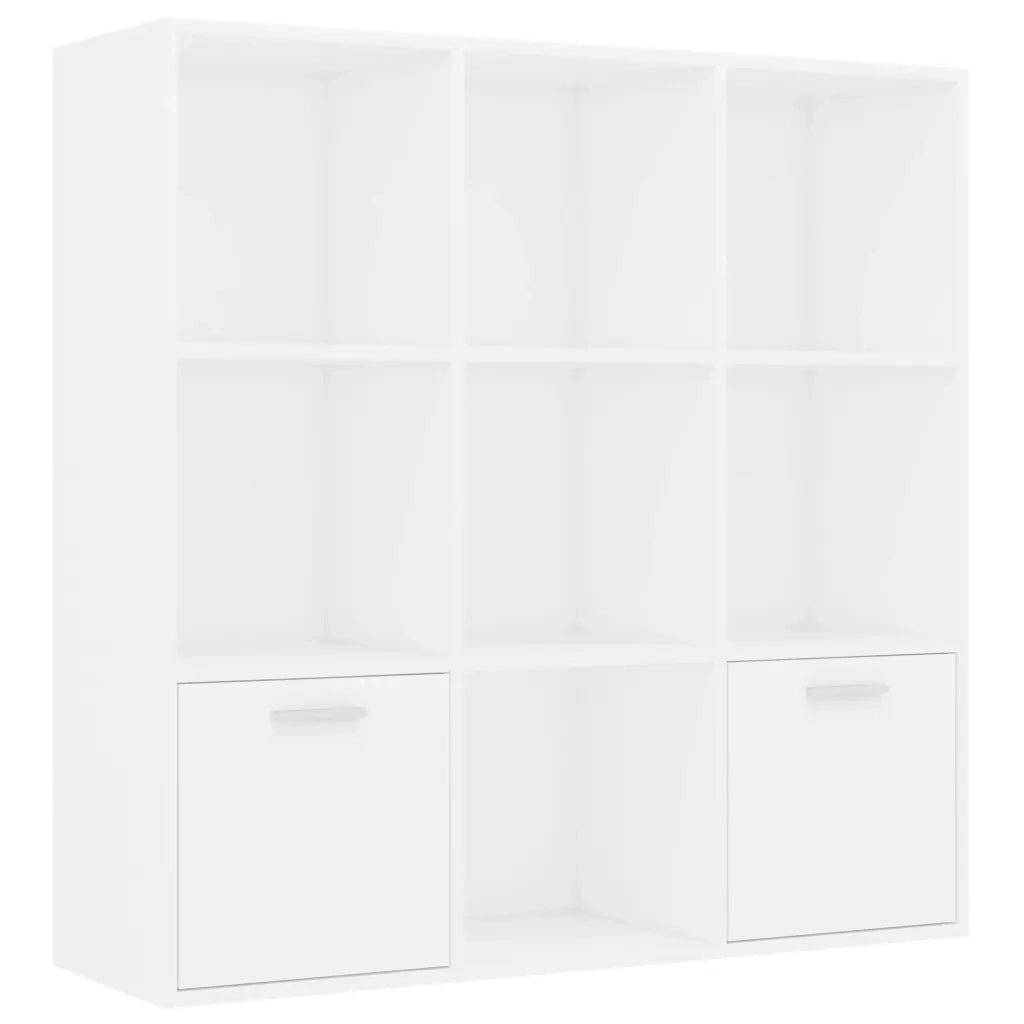 Libreria-Scaffale per Libri-Mobile di Stoccaggio Bianca 98x30x98 cm in Legno Multistrato