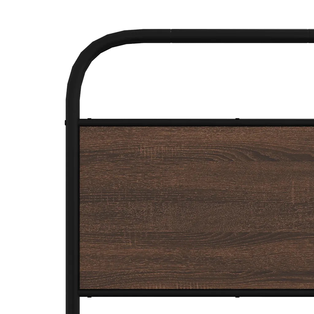 Letto singolo | Letto per adulti | Giroletto senza Materasso Rovere Marrone 75x190cm in Truciolato